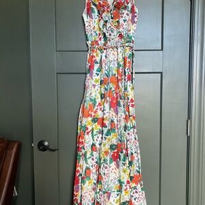 J. Crew Floral Tie Front Maxi Dress
